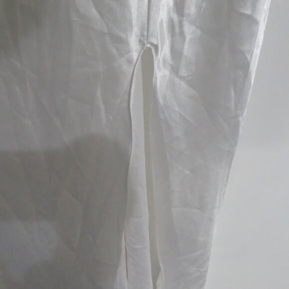 Intime Womens Medium White Vintage Satin Maxi Dress Lace Top Slip Dress - Picture 6 of 9